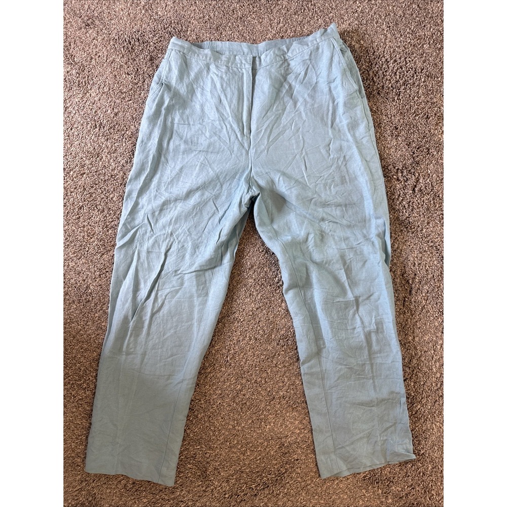 Ruby Rd. Women'sโ Linen Rayon Blend Pants Work Casual Blue Size 12